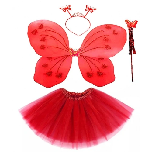 Red Butterfly Costume - Costume Accessory Set 4 Pieces