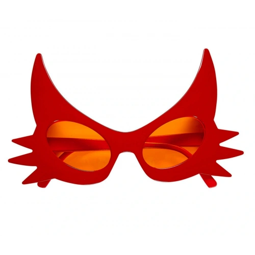 Red Color Mustache Design Cat Eye Glasses