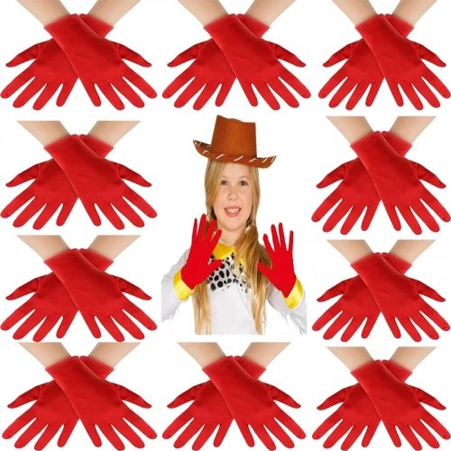 Kırmızı Renk Likralı 23 Nisan 29 Ekim 19 Mayıs Gösteri Bando Eldiveni 10 Çift ( 20 Adet ) (5365)