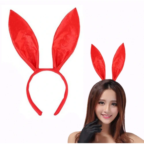 Red Satin Shapeable Rabbit Ear Crown