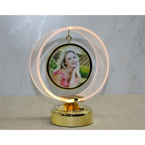 Kişiye Özel Fotoğraf Alanlı Yuvarlak Led Çerçeve