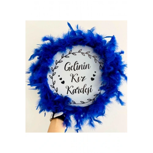 Kişiye Özel Tüylü Kına Gecesi Tefi,gelinin Kız Kardeşi Kına Tefi (28 CM)