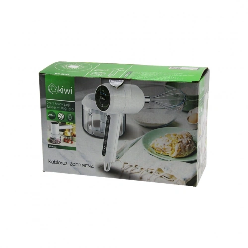 KİWİ KC-8232 2İN1 USB ŞARJLI MİKSER - DOĞRAYICI 20W200ML3-KADEME HIZ=IŞIKLI GÖSTERGE DC 5V / 1ALİ-İON PİL:1500mAh (5365)