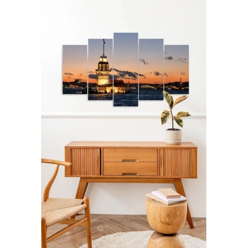 Kız Kulesi 5 Parçalı Mdf Tablo 60 x 100
