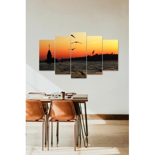 Kız Kulesi 5 Parçalı Mdf Tablo 60 x 100