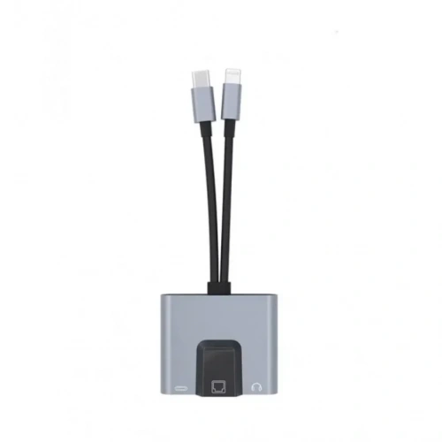 Kompakt 3ü 1 Arada Ethernet Çevirici Type-c Ve Lightning Uyumlu