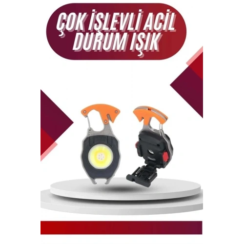 Kompakt 7 Modlu Mini Led Lamba Usb Şarjlı Anahtarlık