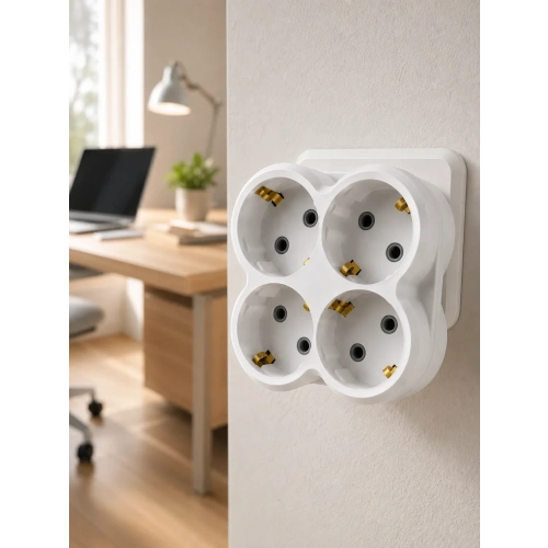 Kompakt Kablosuz 4lü Priz Çoklayıcı Duvar Adaptörü