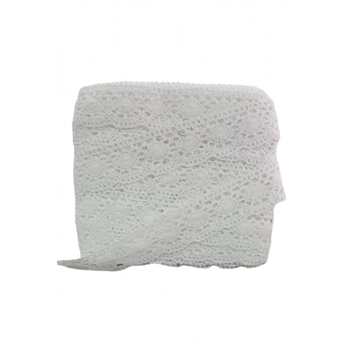 Kopanaki Dantel En 5 Cm Badem Model Beyaz 10 Metre