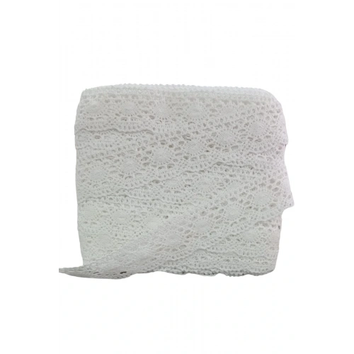 Kopanaki Dantel en 5 cm Badem Model Beyaz 5 Metre