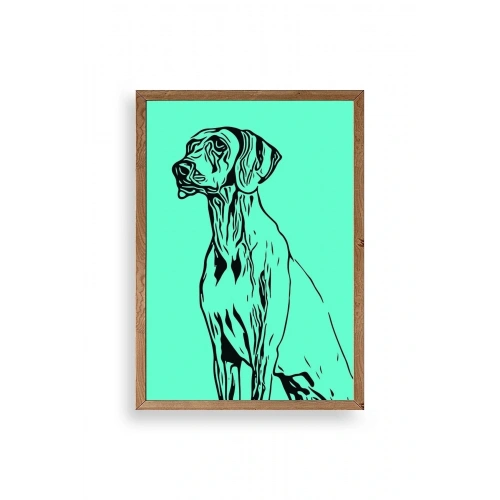 Köpek Ahşap Çerçeveli Tablo 50 x 70