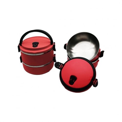 KOYU PEMBE 2Lİ SEFER TASI SAKLAMA KABI 1.2LT (5365)