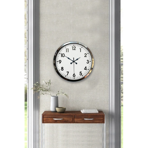 Zentime 40 Cm Chrome Elegance Wall Clock
