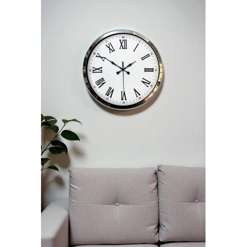 Zentime 40 Cm Chrome Elegance Wall Clock