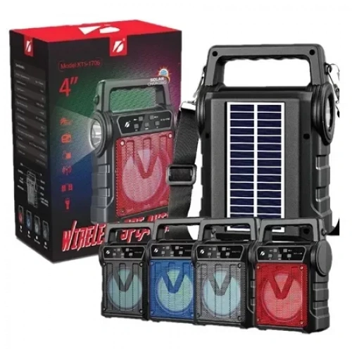 KTS-1706 Taşınabilir Güneş Enerjili Fenerli Bluetooth Hoparlör (5365)