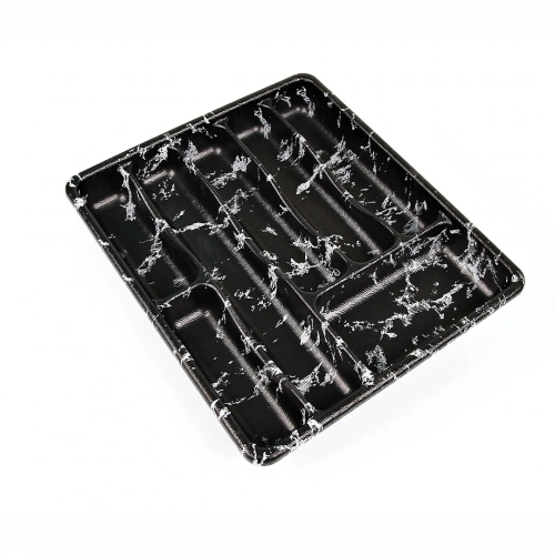 KÜÇÜK - SİYAH - 7 BÖLMELİ ÇEKMECE İÇİ KAŞIKLIK 36X32CM (5365)