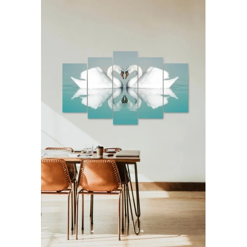 Kuğu Manzarası 5 Parçalı Mdf Tablo 60 x 100