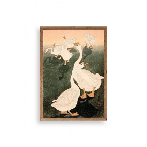 Kuğular Ahşap Çerçeveli Tablo 17 x 23