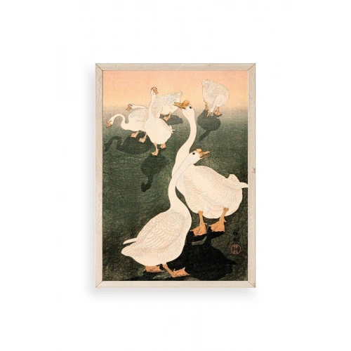 Kuğular Ahşap Çerçeveli Tablo 17 x 23