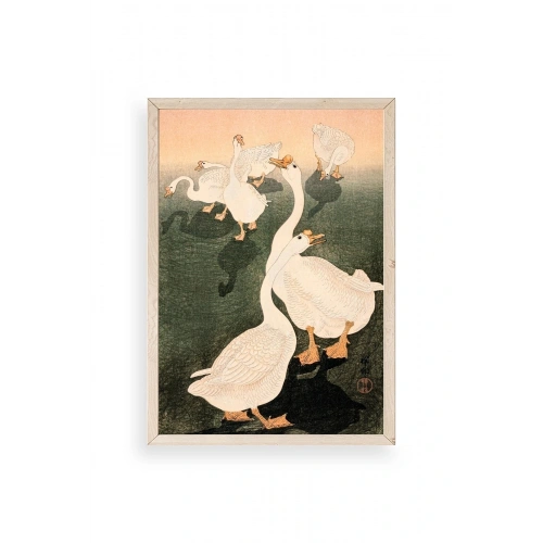 Kuğular Ahşap Çerçeveli Tablo 23 x 30