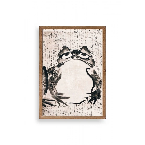 Kurbağa Ahşap Çerçeveli Tablo 17 x 23