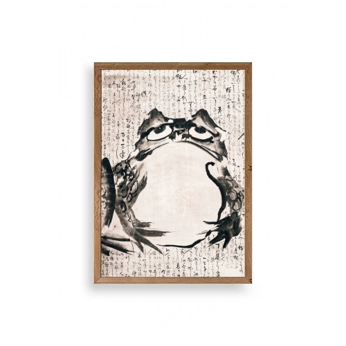 Kurbağa Ahşap Çerçeveli Tablo 23 x 30