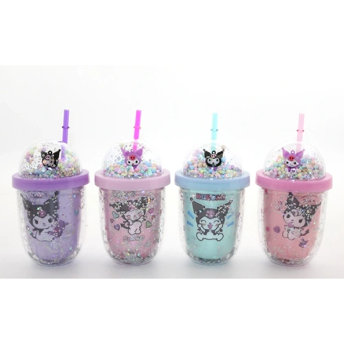 Kuromi Figürlü Pipetli Kapaklı Kupa Bardak