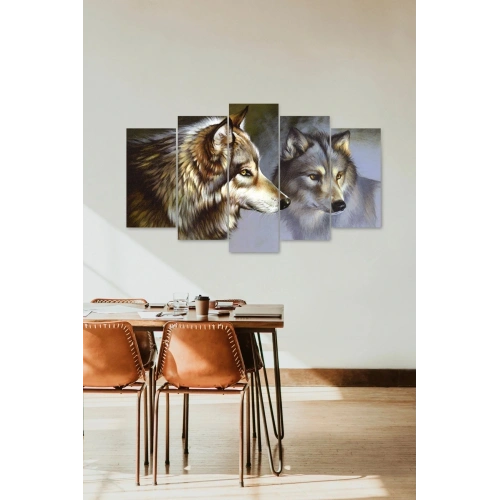 Kurtlar 5 Parçalı Mdf Tablo 60 x 100