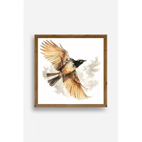 Kuş Ahşap Çerçeveli Tablo 23 x 23