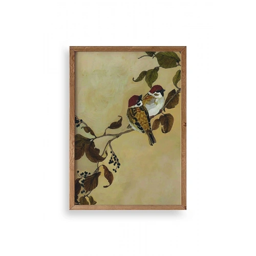 Kuş Ahşap Çerçeveli Tablo 30 x 42