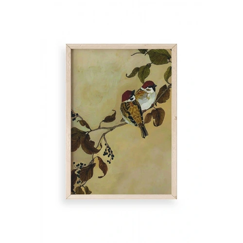 Kuş Ahşap Çerçeveli Tablo 30 x 42
