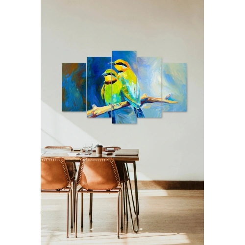 Kuşlar 5 Parçalı Mdf Tablo 60 x 100