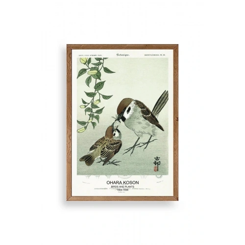 Kuşlar Ahşap Çerçeveli Tablo 17 x 23