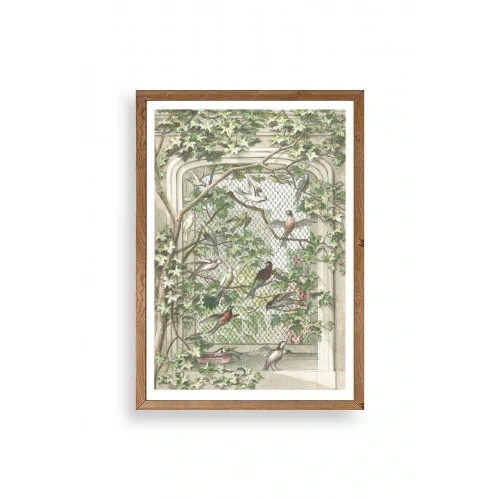Kuşlar Ahşap Çerçeveli Tablo 23 x 30