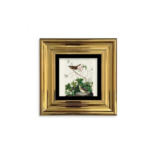 Kuşlar Çerçeveli Taş Tablo 20 cm