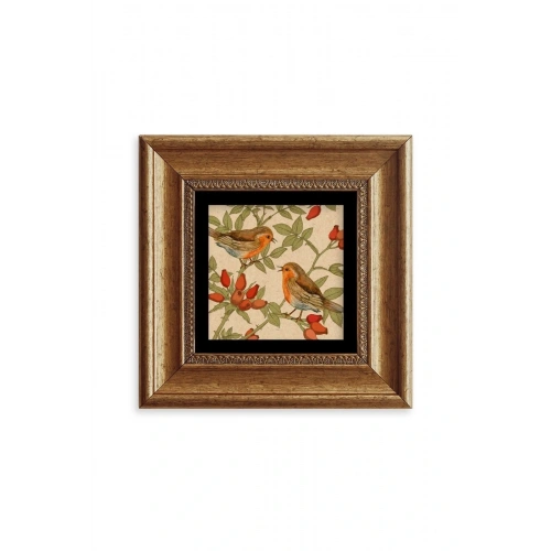 Kuşlar Çerçeveli Taş Tablo 20 cm