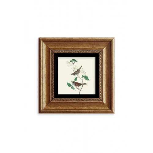 Kuşlar ve Ağaç Çerçeveli Taş Tablo 20 cm