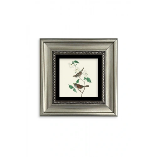 Kuşlar ve Ağaç Çerçeveli Taş Tablo 20 cm