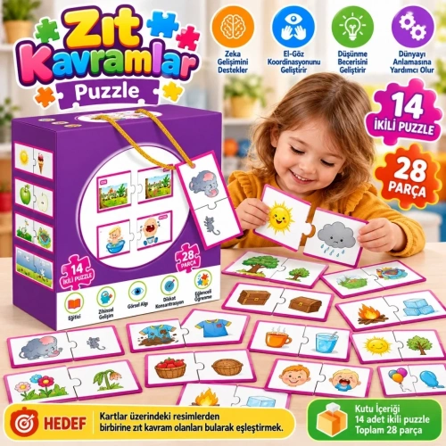 Kutu Oyun Seti 2li Zıt Kavramlar Eğitici