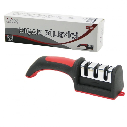 KUTULU  BIÇAK BİLEME  3 BOĞUMLU  RENKLİ PLASTİK SAPLI (5365)