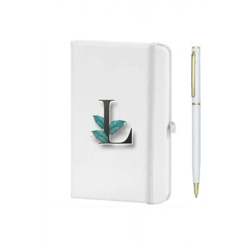 L Harfi Çiçek Baskılı Defter