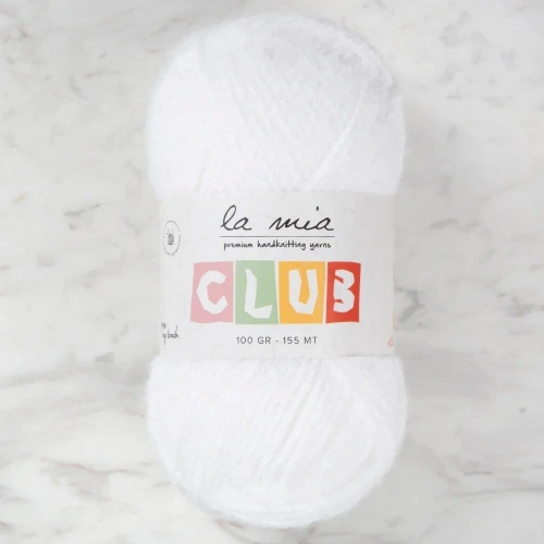 La Mia Club White Hand Knitting Yarn - 601