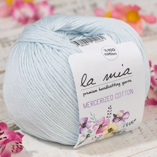 La Mia Mercerized Cotton Baby Blue Knitting Yarn - 79 - 33592