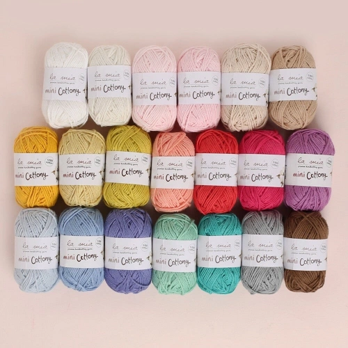 La Mia Mini Cottony 20-Piece Pack 25g Colorful Hand Knitting Yarn - 33845