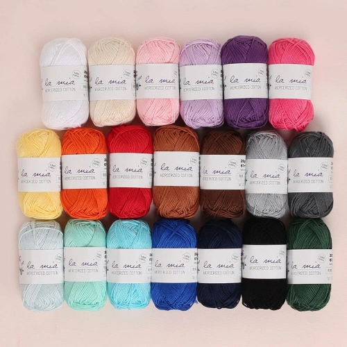 La Mia Mini Mercerized Cotton 20-piece Pack Colored Hand Knitting Yarn - 33825