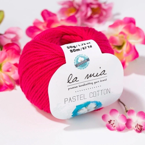 La Mia Pastel Cotton Fuchsia Hand Knitting Yarn - L058 - 33613