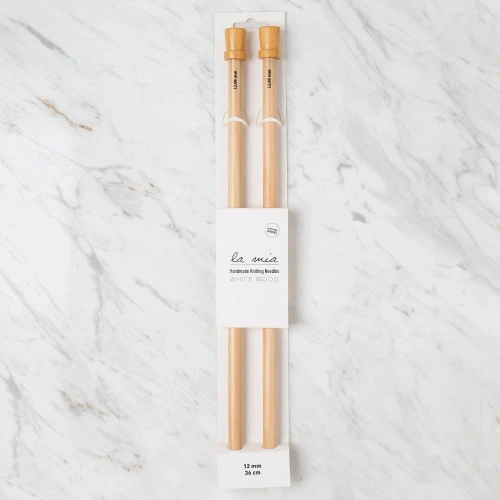 La Mia Whitewood 12 mm 36 cm Ahşap Örgü Şişi