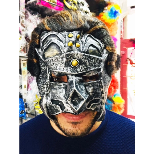 Lateks Savaşçı Maskesi Terminatör Maskesi Saçlı (5365)
