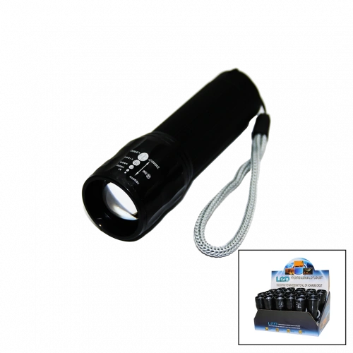 LED GOLD ORION HIGHLIGHTING ALUMİNUM FLASHLİGHT PİLLİ ZOOMLU EL FENERİ METAL KASA (5365)