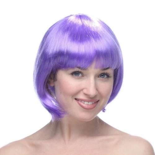 Lilac Short Model Party Wig Blunt Hair